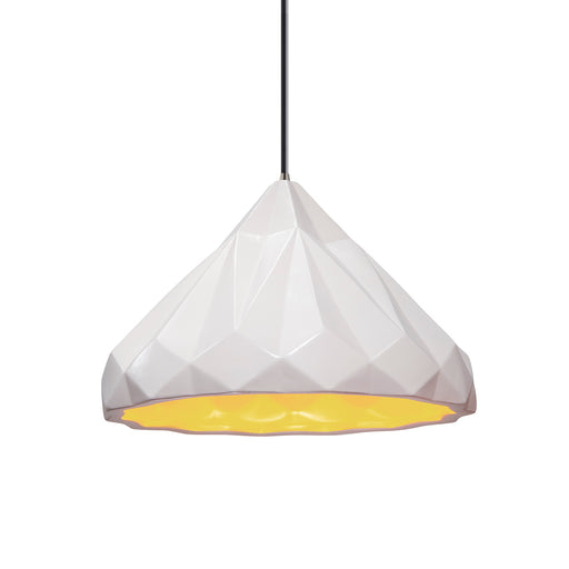 Radiance One Light Pendant Matte White with Champagne Gold