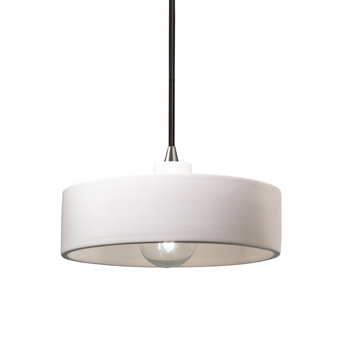 Justice Designs - CER-6460-BIS-NCKL-BKCD - One Light Pendant - Radiance - Bisque