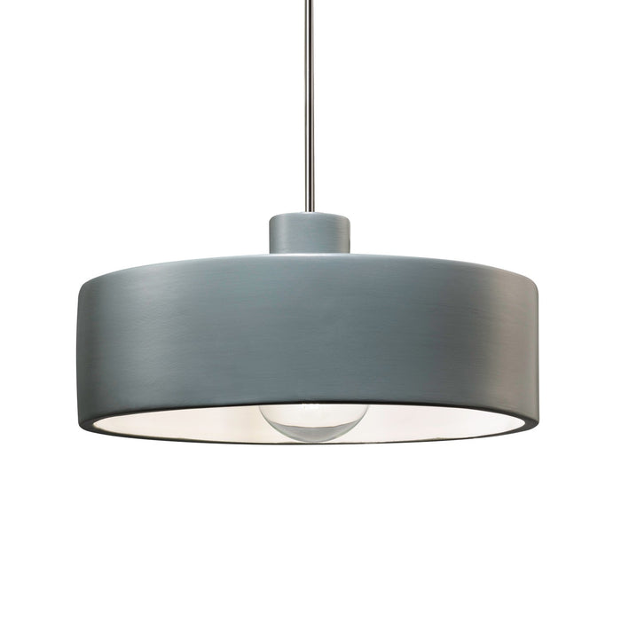 Justice Designs - CER-6460-PWGN-CROM-RIGID - One Light Pendant - Radiance - Pewter Green
