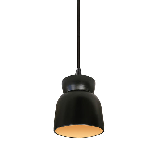 Radiance One Light Pendant Carbon Matte Black with Champagne Gold