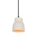 Justice Designs - CER-6515-MTGD-MBLK-BKCD - One Light Pendant - Radiance - Matte White with Champagne Gold