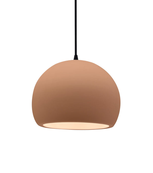 Justice Designs - CER-6530-ADOB-MBLK-BKCD - One Light Pendant - Radiance - Adobe