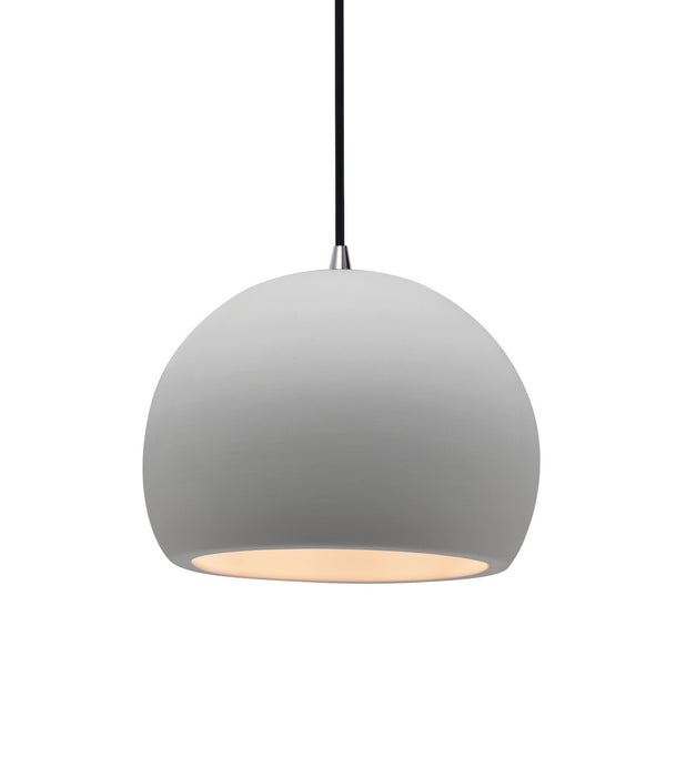 Justice Designs - CER-6530-BIS-NCKL-BKCD - One Light Pendant - Radiance - Bisque