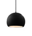 Justice Designs - CER-6530-BLK-MBLK-BKCD - One Light Pendant - Radiance - Gloss Black