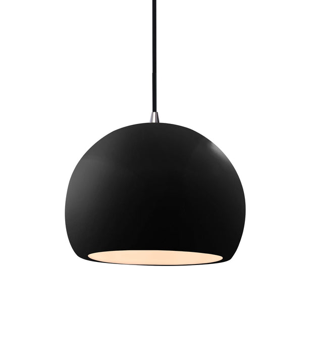 Justice Designs - CER-6530-BLK-NCKL-BKCD - One Light Pendant - Radiance - Gloss Black