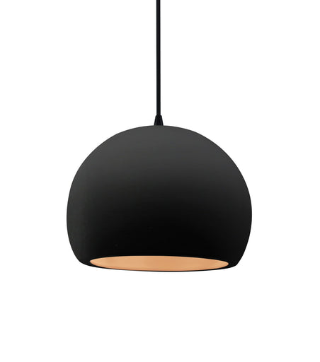 Radiance One Light Pendant Carbon Matte Black w/ Champagne Gold