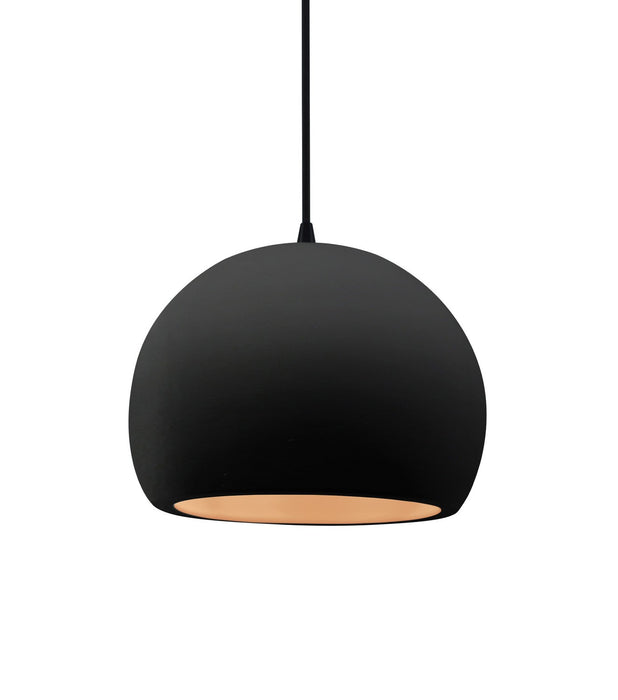 Justice Designs - CER-6530-CBGD-MBLK-BKCD - One Light Pendant - Radiance - Carbon Matte Black w/ Champagne Gold