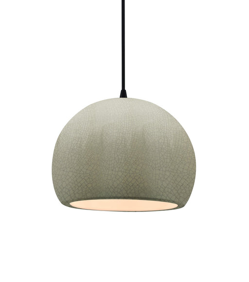 Justice Designs - CER-6530-CKC-MBLK-BKCD - One Light Pendant - Radiance - Celadon Green Crackle