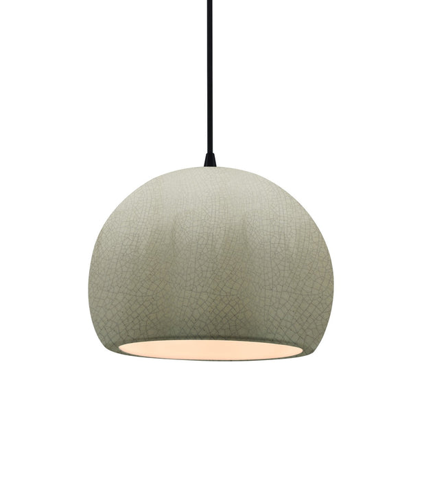 Justice Designs - CER-6530-CKC-MBLK-BKCD - One Light Pendant - Radiance - Celadon Green Crackle