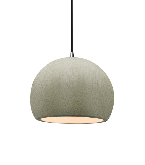 Justice Designs - CER-6530-CKC-NCKL-BKCD - One Light Pendant - Radiance - Celadon Green Crackle
