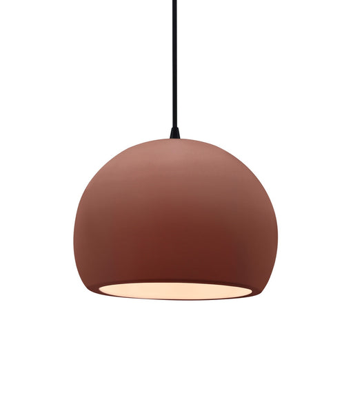 Justice Designs - CER-6530-CLAY-MBLK-BKCD - One Light Pendant - Radiance - Canyon Clay