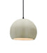 Justice Designs - CER-6530-CRK-MBLK-BKCD - One Light Pendant - Radiance - White Crackle