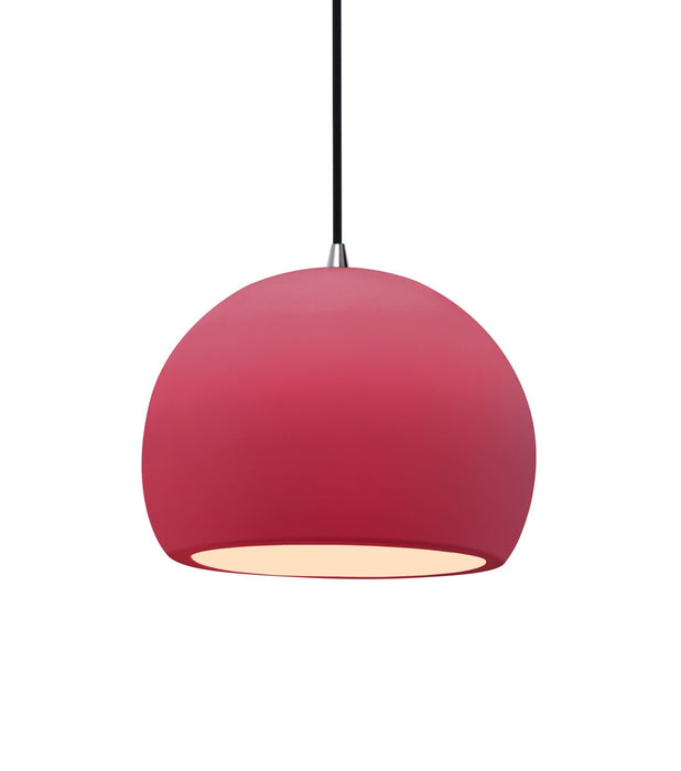 Justice Designs - CER-6530-CRSE-NCKL-BKCD - One Light Pendant - Radiance - Cerise