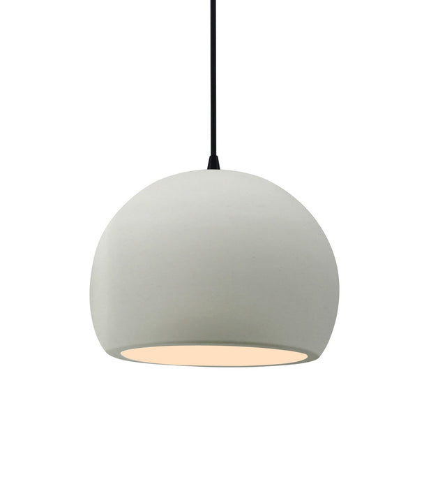 Justice Designs - CER-6530-MAT-MBLK-BKCD - One Light Pendant - Radiance - Matte White