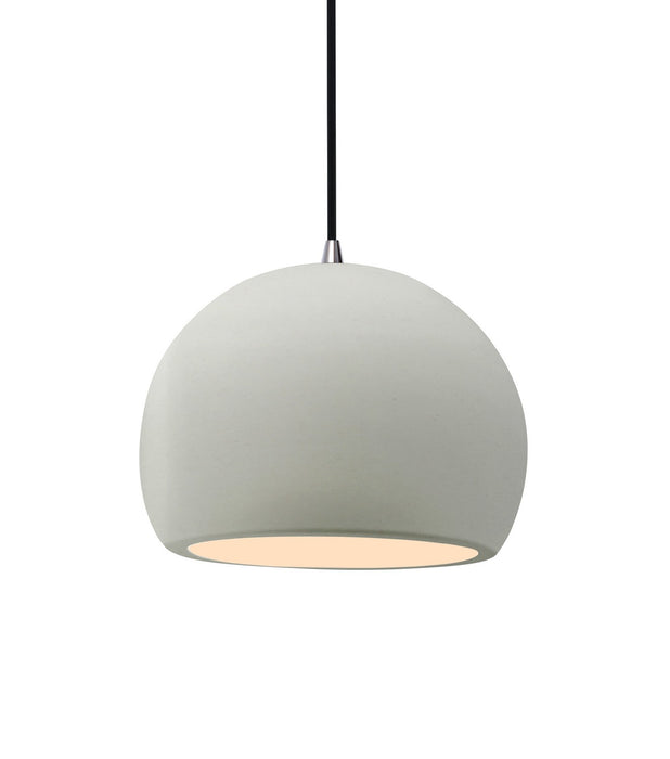 Justice Designs - CER-6530-MAT-NCKL-BKCD - One Light Pendant - Radiance - Matte White