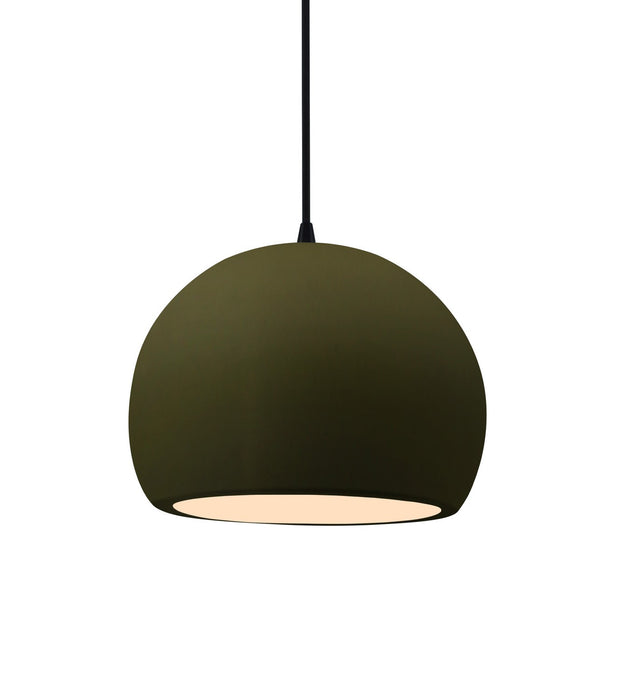 Justice Designs - CER-6530-MGRN-MBLK-BKCD - One Light Pendant - Radiance - Matte Green