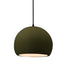 Justice Designs - CER-6530-MGRN-MBLK-BKCD - One Light Pendant - Radiance - Matte Green