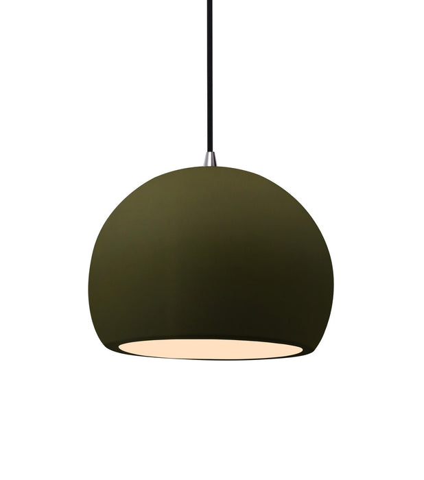 Justice Designs - CER-6530-MGRN-NCKL-BKCD - One Light Pendant - Radiance - Matte Green