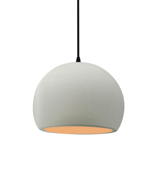 Justice Designs - CER-6530-MTGD-MBLK-BKCD - One Light Pendant - Radiance - Matte White w/ Champagne Gold