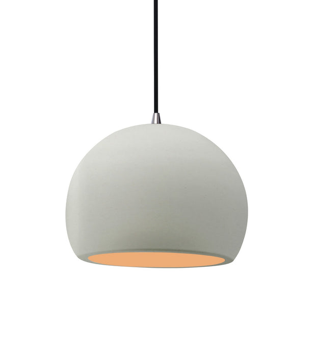 Justice Designs - CER-6530-MTGD-NCKL-BKCD - One Light Pendant - Radiance - Matte White w/ Champagne Gold