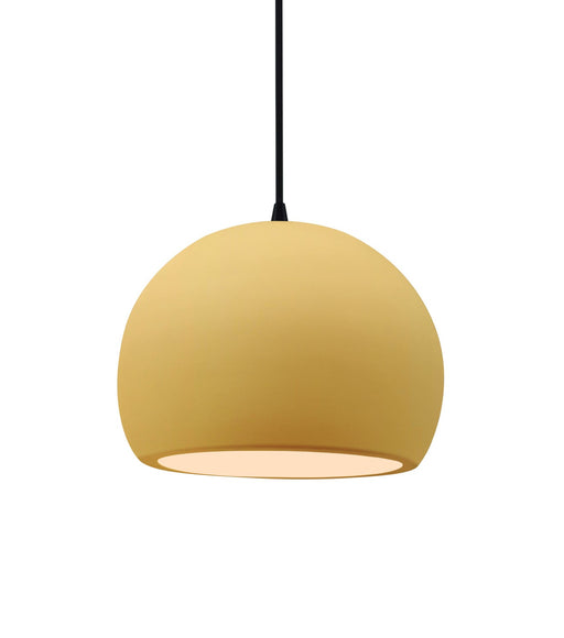 Justice Designs - CER-6530-MYLW-MBLK-BKCD - One Light Pendant - Radiance - Muted Yellow