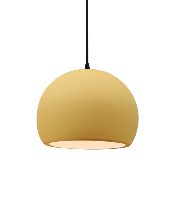 Justice Designs - CER-6530-MYLW-MBLK-BKCD - One Light Pendant - Radiance - Muted Yellow