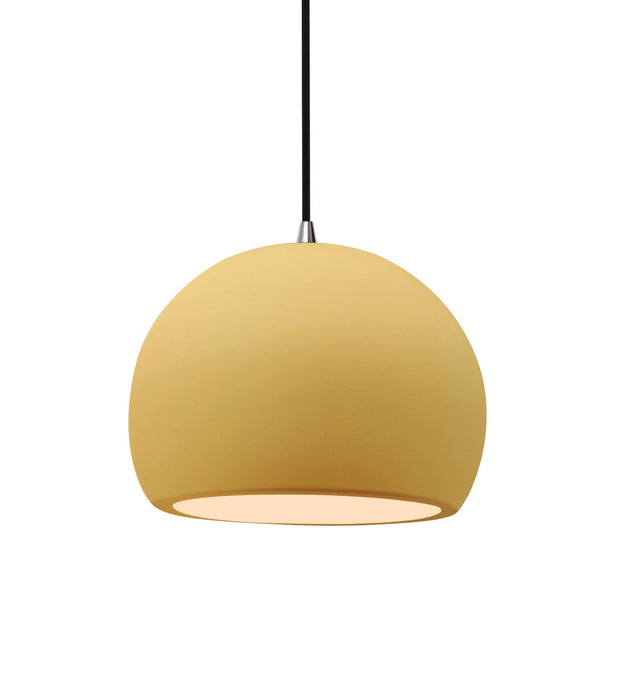 Justice Designs - CER-6530-MYLW-NCKL-BKCD - One Light Pendant - Radiance - Muted Yellow