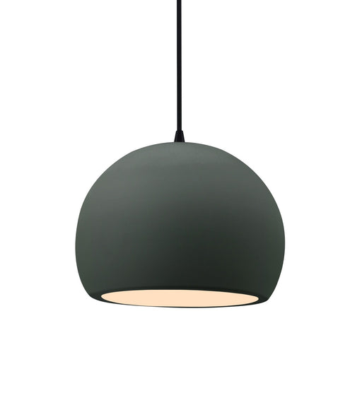 Justice Designs - CER-6530-PWGN-MBLK-BKCD - One Light Pendant - Radiance - Pewter Green