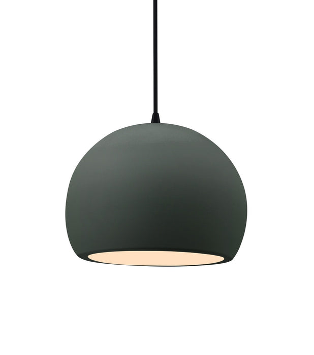 Justice Designs - CER-6530-PWGN-MBLK-BKCD - One Light Pendant - Radiance - Pewter Green