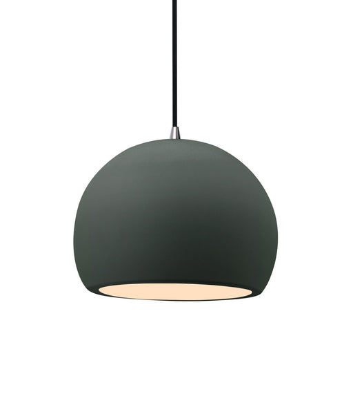 Justice Designs - CER-6530-PWGN-NCKL-BKCD - One Light Pendant - Radiance - Pewter Green