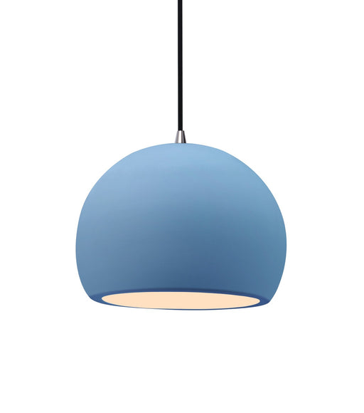 Justice Designs - CER-6530-SKBL-NCKL-BKCD - One Light Pendant - Radiance - Sky Blue