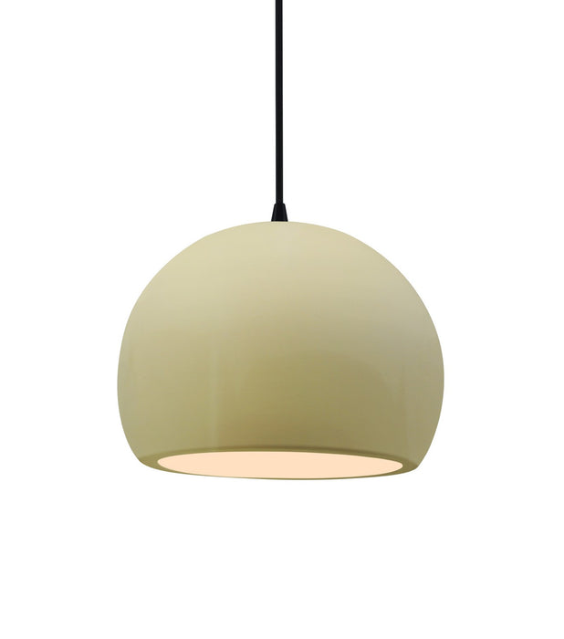 Justice Designs - CER-6530-VAN-MBLK-BKCD - One Light Pendant - Radiance - Vanilla (Gloss)