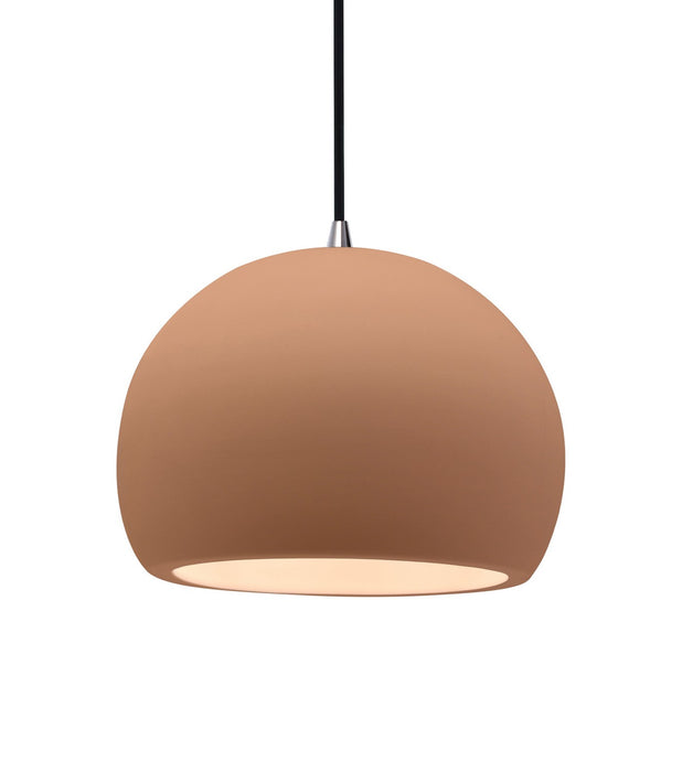 Justice Designs - CER-6533-ADOB-NCKL-BKCD - One Light Pendant - Radiance - Adobe