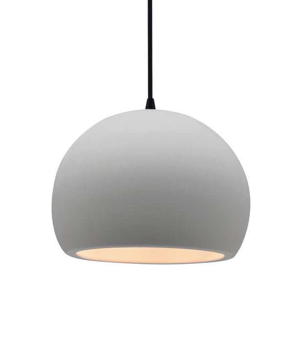 Justice Designs - CER-6533-BIS-MBLK-BKCD - One Light Pendant - Radiance - Bisque