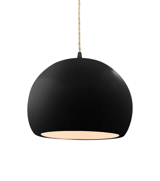 Justice Designs - CER-6533-BLK-MBLK-BEIG-TWST - One Light Pendant - Radiance - Gloss Black
