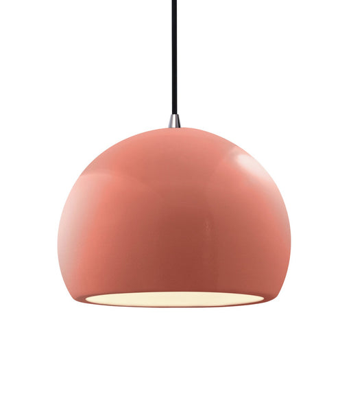 Justice Designs - CER-6533-BSH-NCKL-BKCD - One Light Pendant - Radiance - Gloss Blush