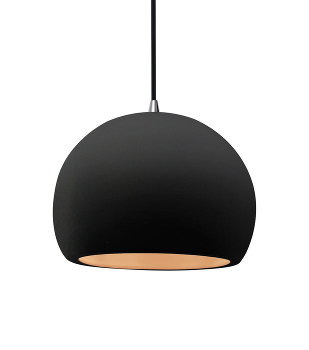 Justice Designs - CER-6533-CBGD-NCKL-BKCD - One Light Pendant - Radiance - Carbon Matte Black w/ Champagne Gold
