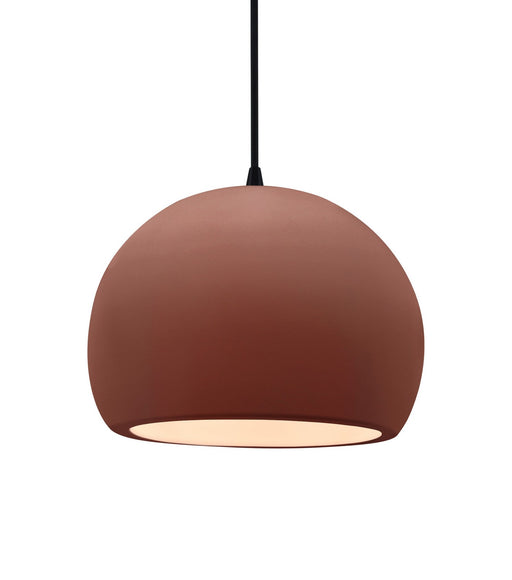 Justice Designs - CER-6533-CLAY-MBLK-BKCD - One Light Pendant - Radiance - Canyon Clay