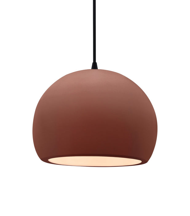 Justice Designs - CER-6533-CLAY-MBLK-BKCD - One Light Pendant - Radiance - Canyon Clay