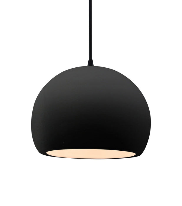 Justice Designs - CER-6533-CRB-MBLK-BKCD - One Light Pendant - Radiance - Carbon - Matte Black