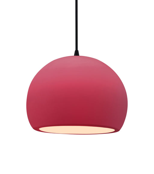 Justice Designs - CER-6533-CRSE-MBLK-BKCD - One Light Pendant - Radiance - Cerise