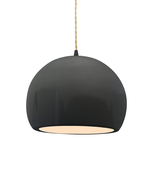 Justice Designs - CER-6533-GRY-MBLK-BEIG-TWST - One Light Pendant - Radiance - Gloss Grey