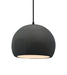Justice Designs - CER-6533-GRY-MBLK-BKCD - One Light Pendant - Radiance - Gloss Grey