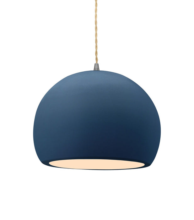 Justice Designs - CER-6533-MDMT-NCKL-BEIG-TWST - One Light Pendant - Radiance - Midnight Sky w/ Matte White