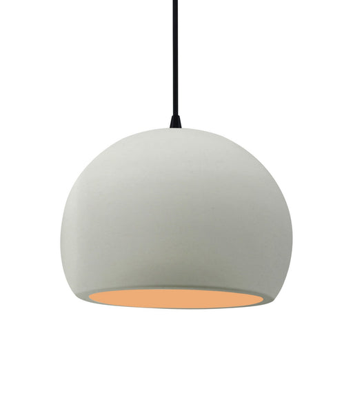 Justice Designs - CER-6533-MTGD-MBLK-BKCD - One Light Pendant - Radiance - Matte White w/ Champagne Gold