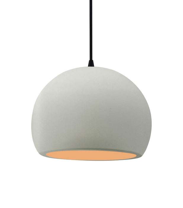 Justice Designs - CER-6533-MTGD-MBLK-BKCD - One Light Pendant - Radiance - Matte White w/ Champagne Gold