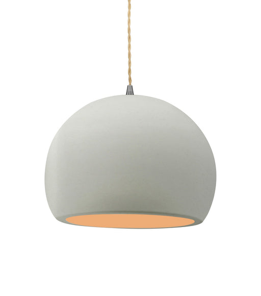 Justice Designs - CER-6533-MTGD-NCKL-BEIG-TWST - One Light Pendant - Radiance - Matte White w/ Champagne Gold