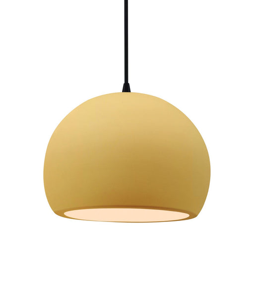 Justice Designs - CER-6533-MYLW-MBLK-BKCD - One Light Pendant - Radiance - Muted Yellow