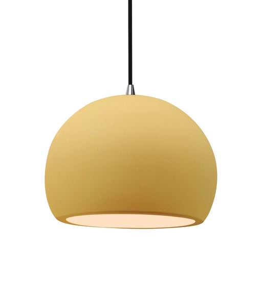 Justice Designs - CER-6533-MYLW-NCKL-BKCD - One Light Pendant - Radiance - Muted Yellow