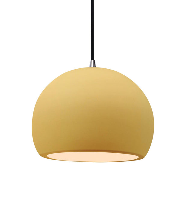Justice Designs - CER-6533-MYLW-NCKL-BKCD - One Light Pendant - Radiance - Muted Yellow